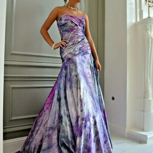 Renella De Fina Dresses & Skirts - NEW Silk Wedding gown ivory silver white pink purple small medium dyed 4 6 8 10